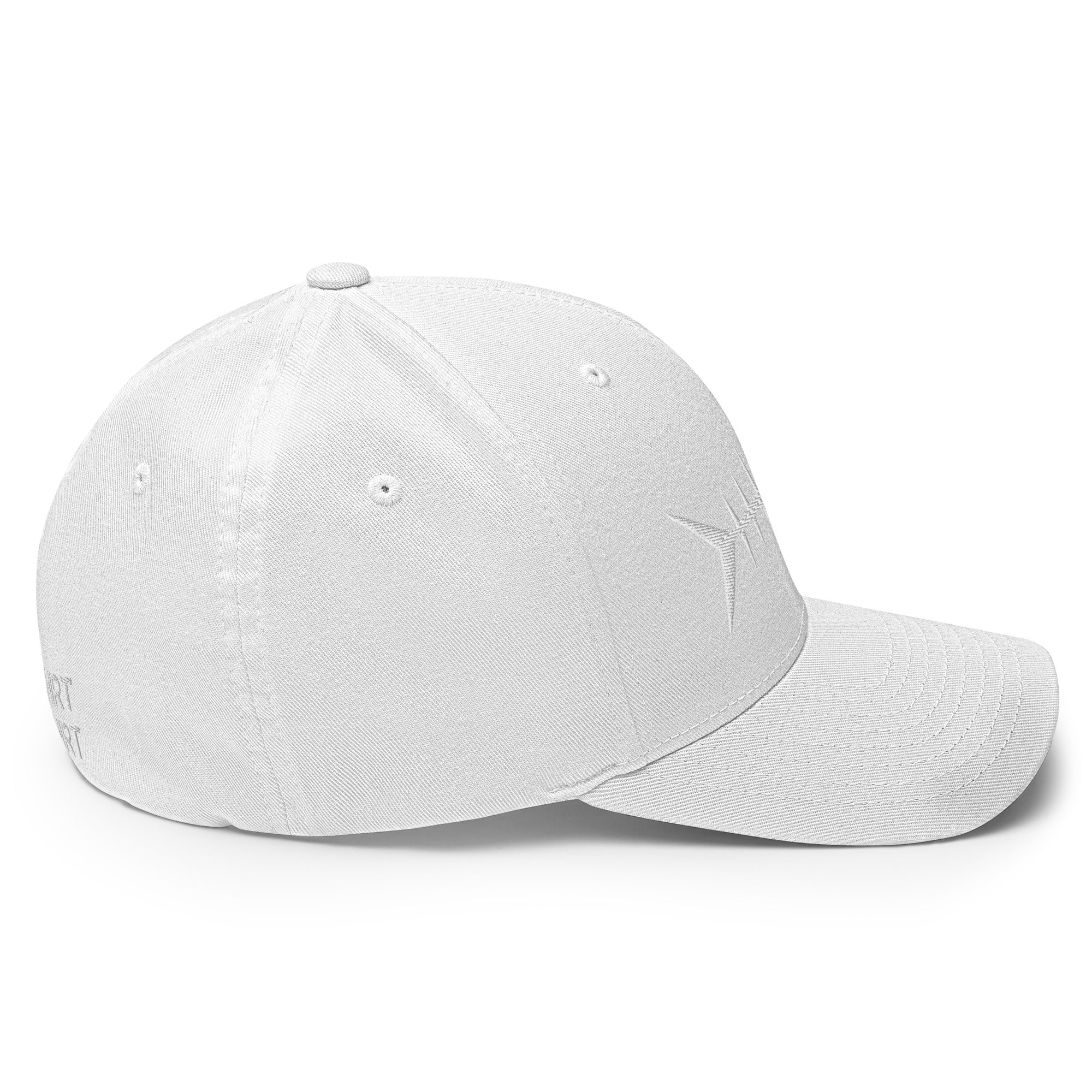 Clishirt© 3D Puff Embroidered White Fish Structured Twill Cap