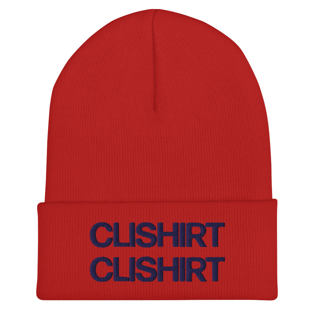 Clishirt© 3D Puff Embroidered Cuffed Beanie