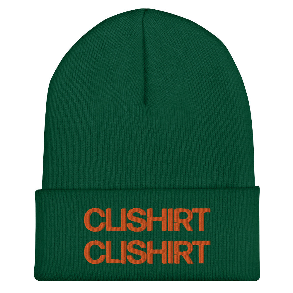 Clishirt© 3D Puff Embroidered Cuffed Beanie