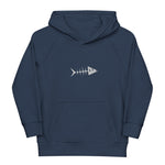 Clishirt© Embroidered White Fish Kids eco hoodie