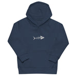 Clishirt© Embroidered White Fish Kids eco hoodie