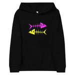 Clishirt© Magenta Fish Yellow Fish Kids fleece hoodie