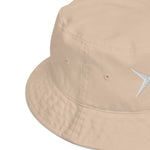 Clishirt© Embroidered White Fish Organic bucket hat