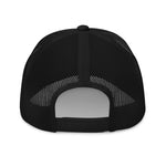 Clishirt© 3D Puff Embroidered Black Fish on Black Trucker Cap