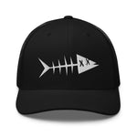 Clishirt© 3D Puff Embroidered White Fish Trucker Cap