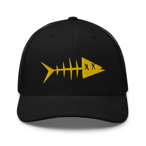 Clishirt© 3D Puff Embroidered Yellow Fish Trucker Cap