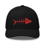 Clishirt© 3D Puff Embroidered Red Fish Trucker Cap