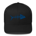 Clishirt© 3D Puff Embroidered Blue Fish Trucker Cap