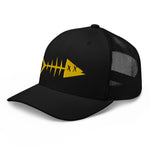 Clishirt© 3D Puff Embroidered Yellow Fish Trucker Cap