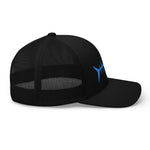 Clishirt© 3D Puff Embroidered Cyan Fish Trucker Cap