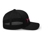 Clishirt© 3D Puff Embroidered Magenta Fish Trucker Cap