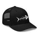 Clishirt© 3D Puff Embroidered White Fish Trucker Cap