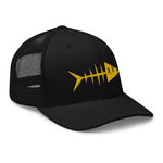 Clishirt© 3D Puff Embroidered Yellow Fish Trucker Cap