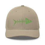 Clishirt© 3D Puff Embroidered Green Fish Trucker Cap