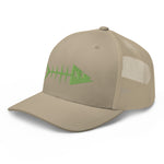 Clishirt© 3D Puff Embroidered Green Fish Trucker Cap