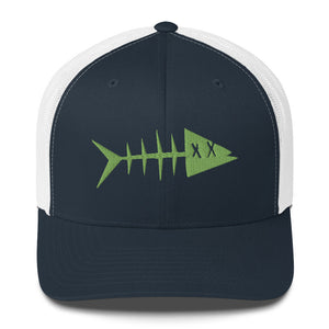 Clishirt© 3D Puff Embroidered Green Fish Trucker Cap