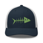 Clishirt© 3D Puff Embroidered Green Fish Trucker Cap