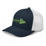 Clishirt© 3D Puff Embroidered Green Fish Trucker Cap