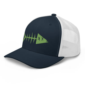 Clishirt© 3D Puff Embroidered Green Fish Trucker Cap