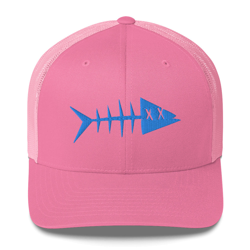 Clishirt© 3D Puff Embroidered Blue Fish  Snapback Hat Trucker Cap