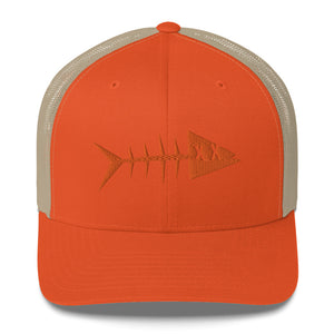 Clishirt© 3D Puff Embroidered Orange Fish Trucker Cap