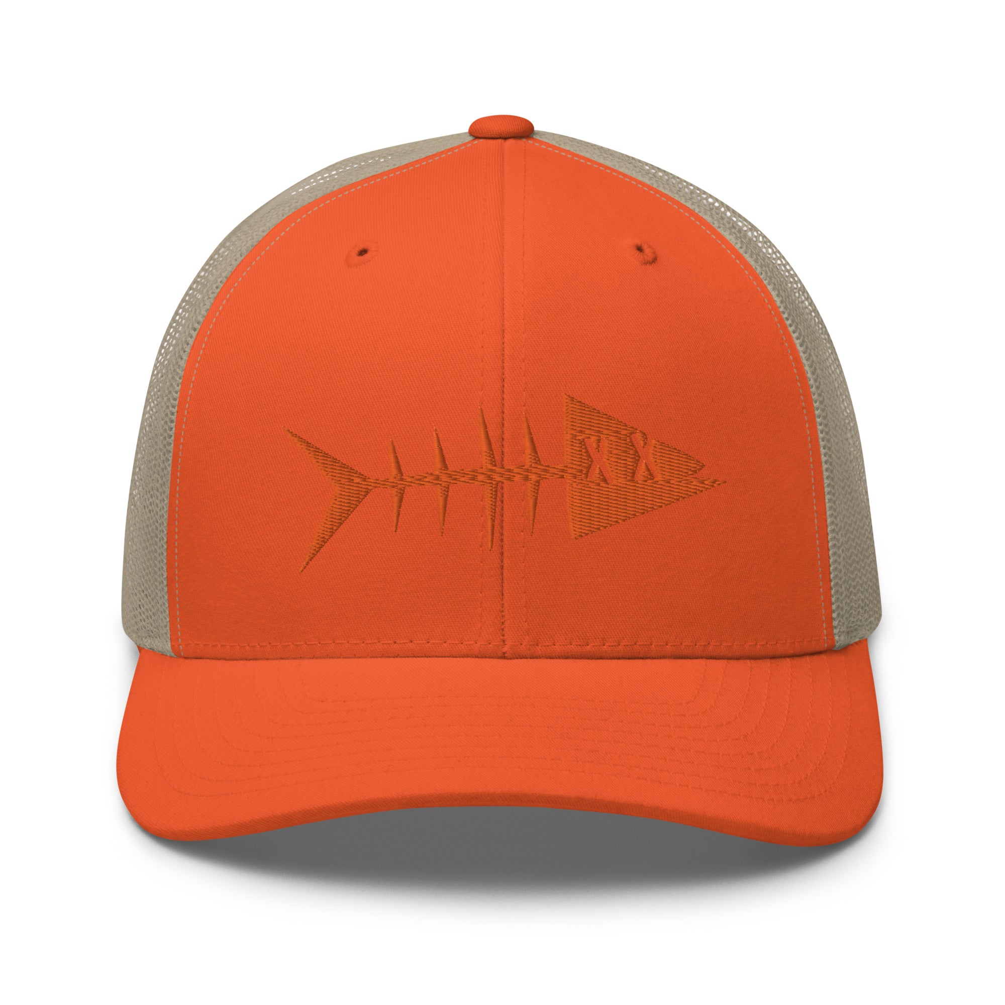 Clishirt© 3D Puff Embroidered Orange Fish Trucker Cap