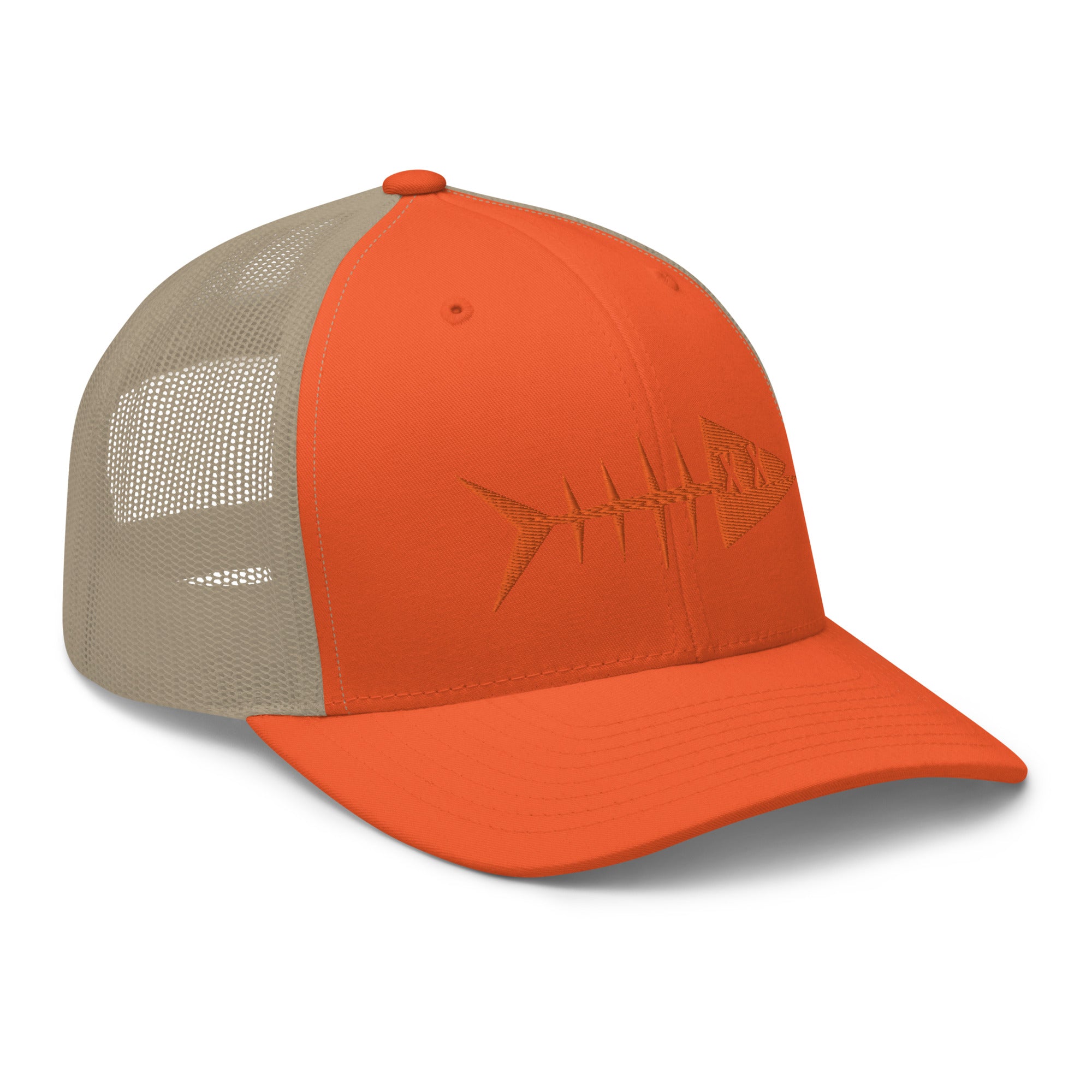 Clishirt© 3D Puff Embroidered Orange Fish Trucker Cap