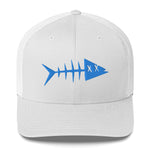 Clishirt© 3D Puff Embroidered White Fish Trucker Cap