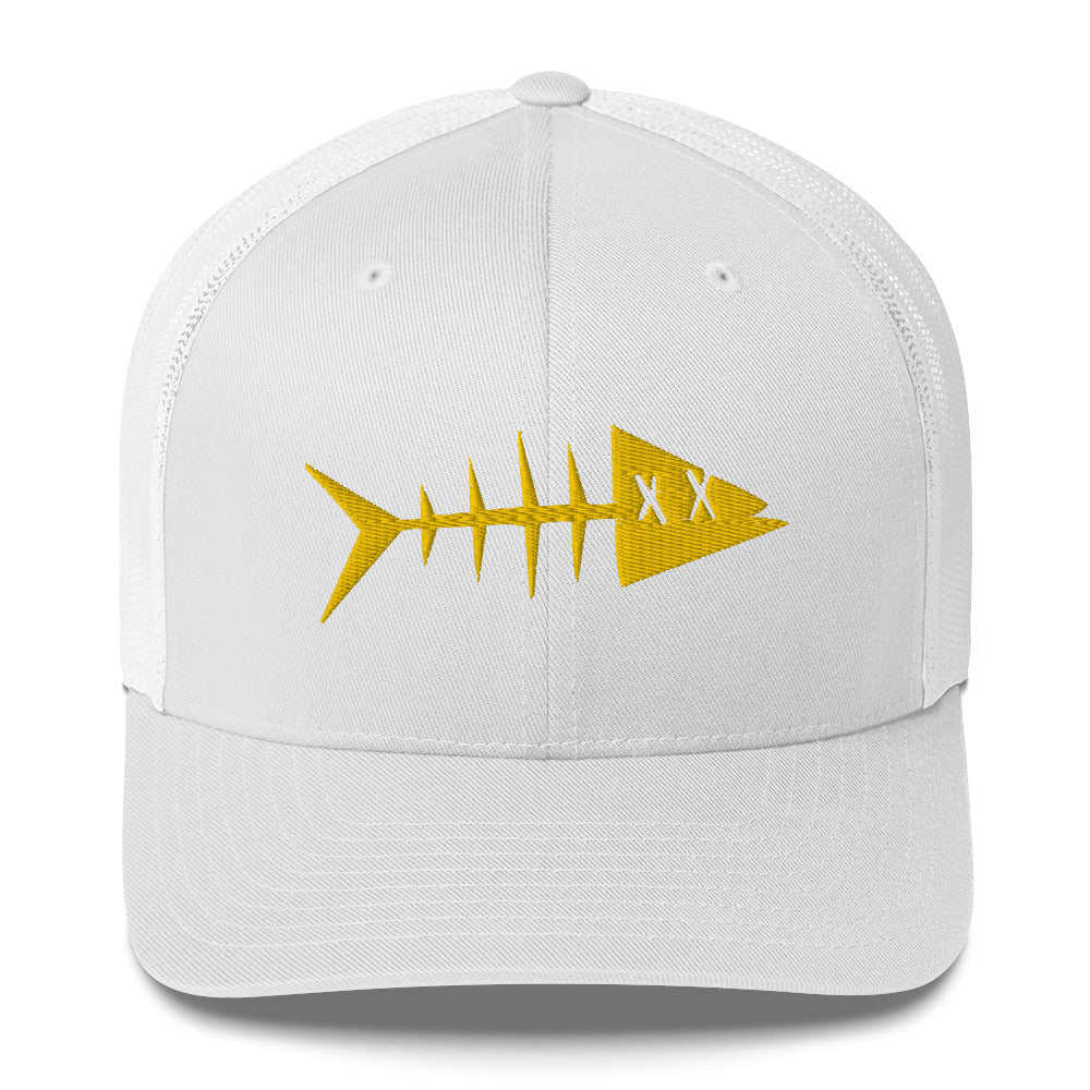 Clishirt© 3D Puff Embroidered Yellow Fish Trucker Cap