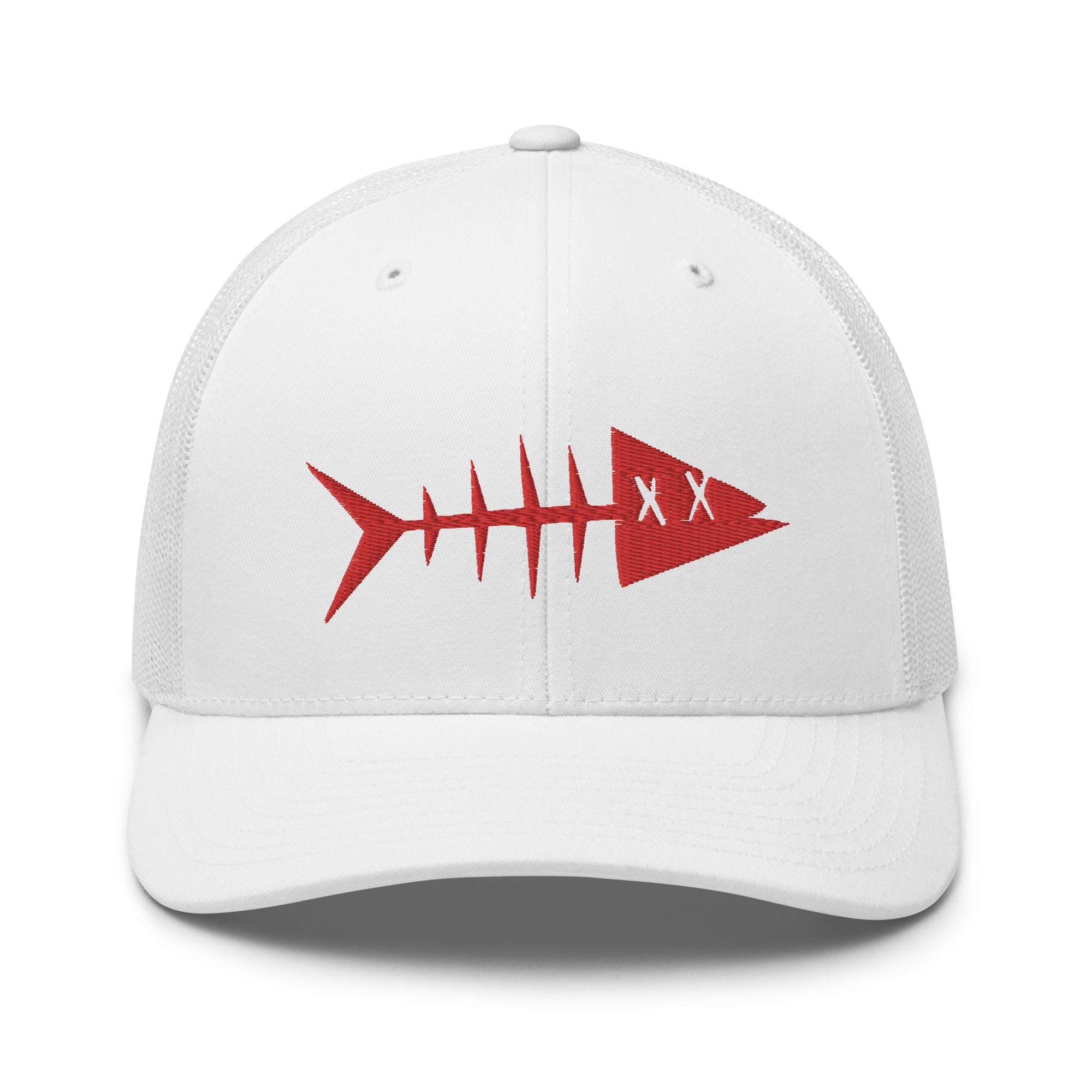 Clishirt© 3D Puff Embroidered Red Fish Trucker Cap