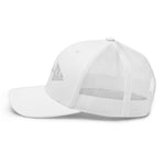 Clishirt© 3D Puff Embroidered White Fish Trucker Cap