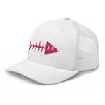 Clishirt© 3D Puff Embroidered Magenta Fish Trucker Cap