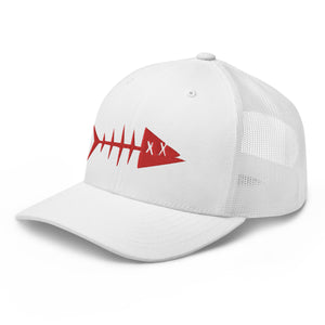 Clishirt© 3D Puff Embroidered Red Fish Trucker Cap