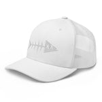 Clishirt© 3D Puff Embroidered White Fish Trucker Cap