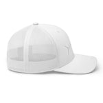 Clishirt© 3D Puff Embroidered White Fish Trucker Cap