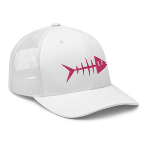 Clishirt© 3D Puff Embroidered Magenta Fish Trucker Cap