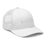 Clishirt© 3D Puff Embroidered White Fish Trucker Cap
