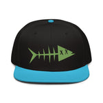 Clishirt© 3D Puff Embroidered Green Fish Snapback Hat