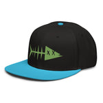 Clishirt© 3D Puff Embroidered Green Fish Snapback Hat