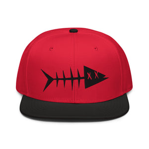 Clishirt© 3D Puff Embroidered Black Fish Snapback Hat