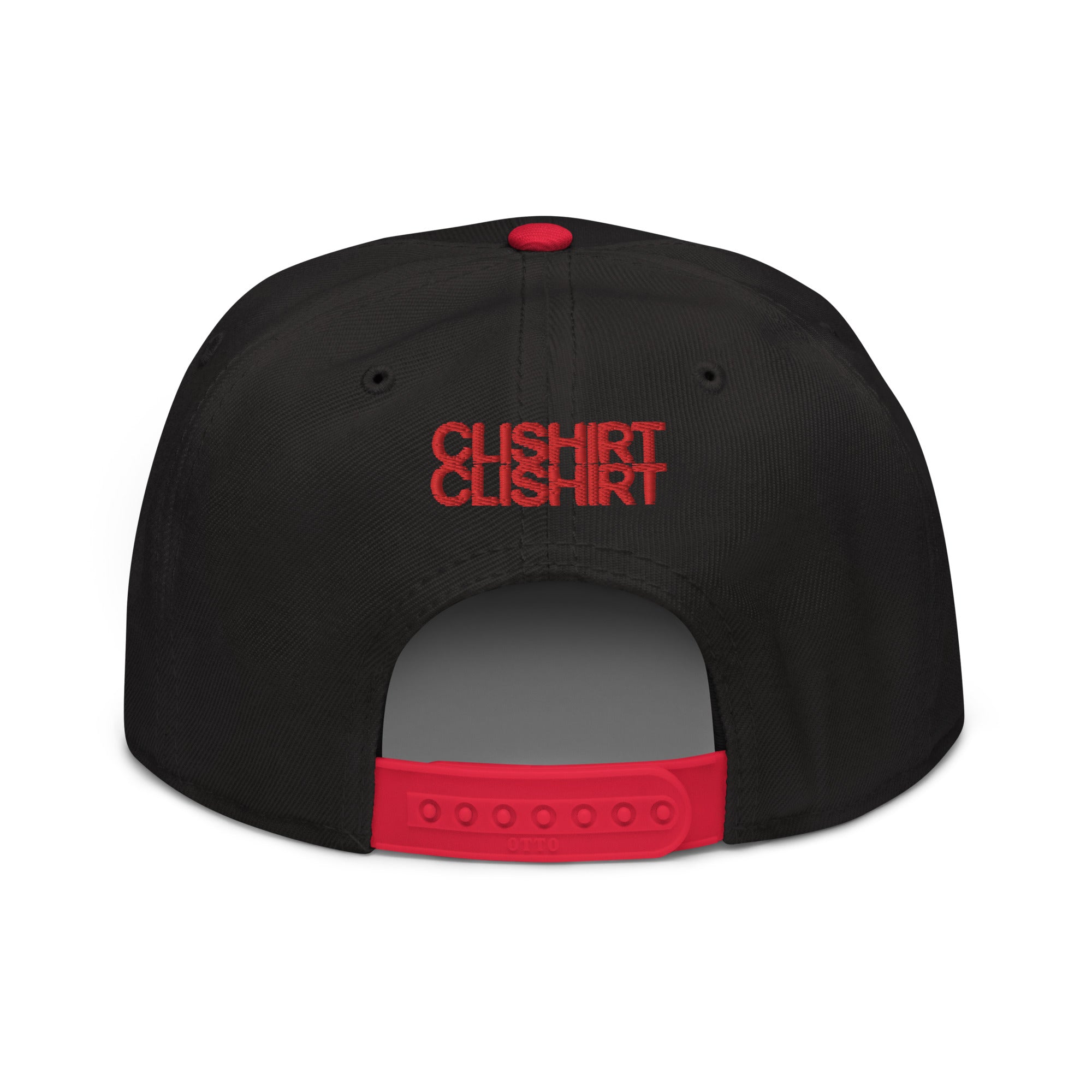 Clishirt© 3D Puff Embroidered Red Fish Snapback Hat