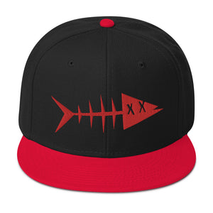 Clishirt© 3D Puff Embroidered Red Fish Snapback Hat