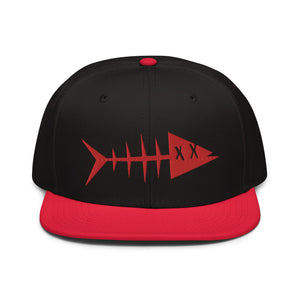 Clishirt© 3D Puff Embroidered Red Fish Snapback Hat