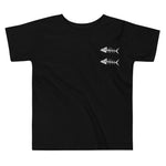 Clishirt© Embroidered White Fish Toddler Short Sleeve Tee