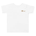 Clishirt© Embroidered Old Gold Fish Toddler Short Sleeve Tee