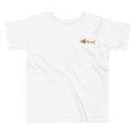 Clishirt© Embroidered Old Gold Fish Toddler Short Sleeve Tee
