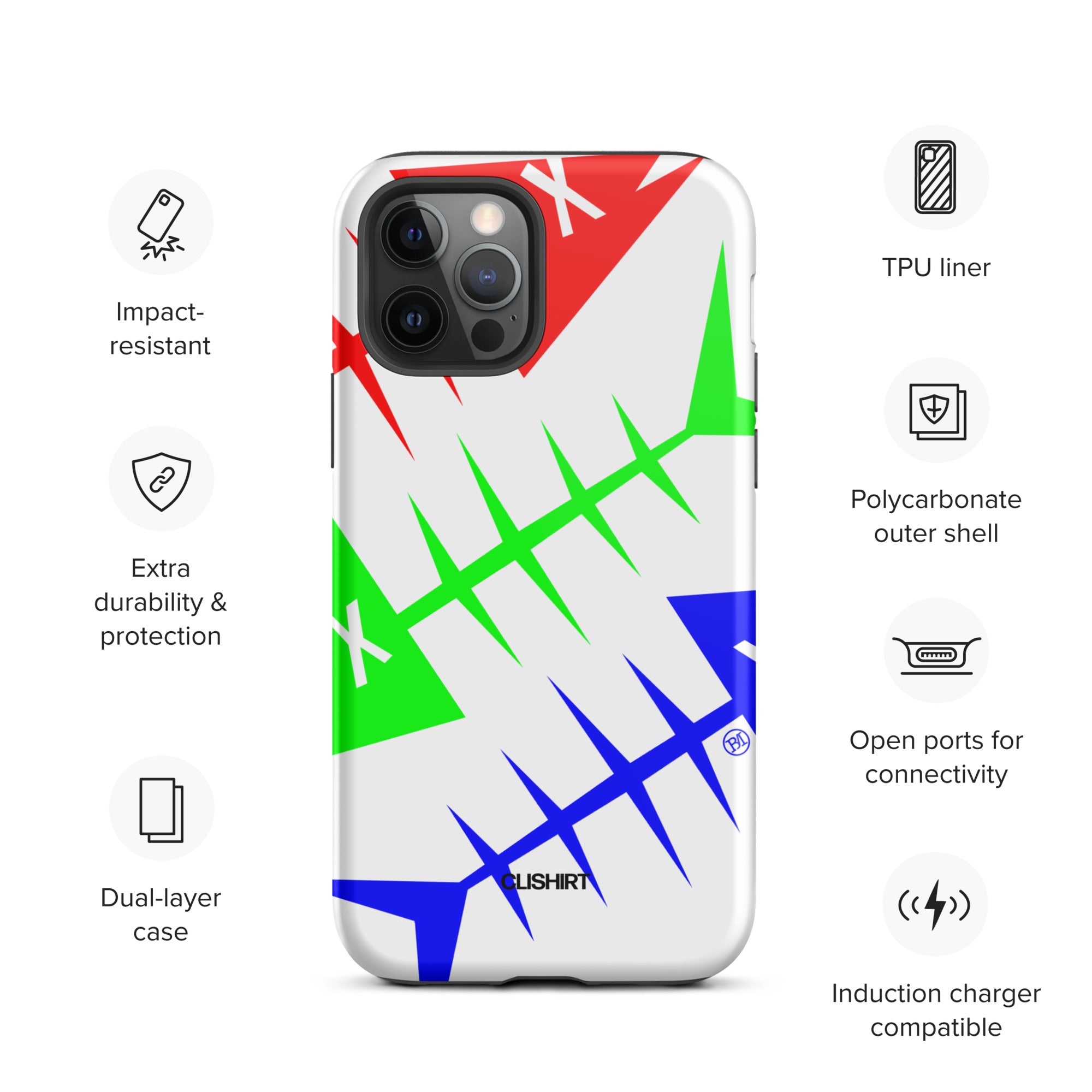 Clishirt© Red Green Blue Fish Tough Case for iPhone®