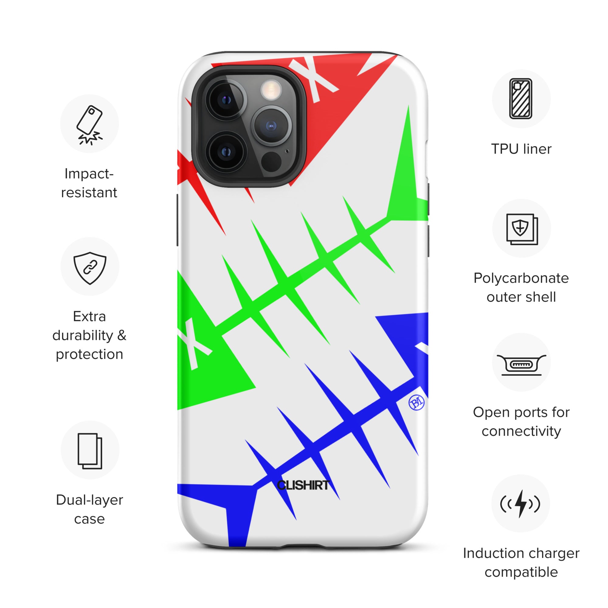 Clishirt© Red Green Blue Fish Tough Case for iPhone®