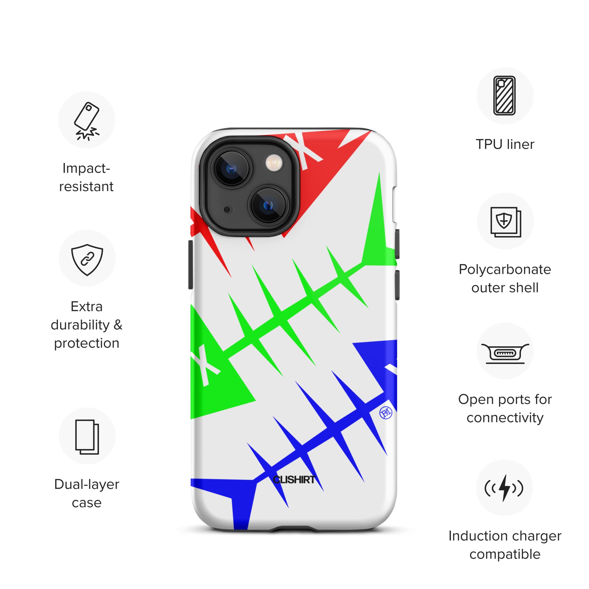 Clishirt© Red Green Blue Fish Tough Case for iPhone®