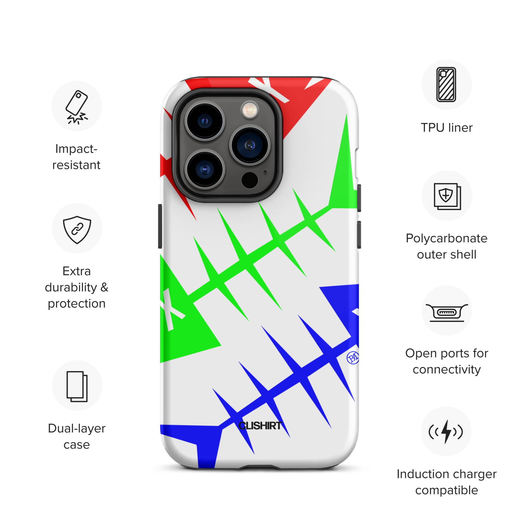 Clishirt© Red Green Blue Fish Tough Case for iPhone®